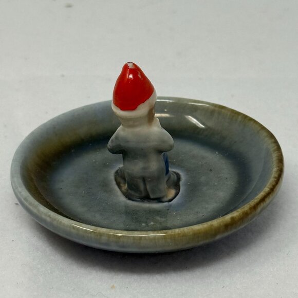 VTG Wade Irish Porcelain Leprechaun Gnome Elf Pixie Cobbler Pin Trinket Dish - Picture 5 of 8